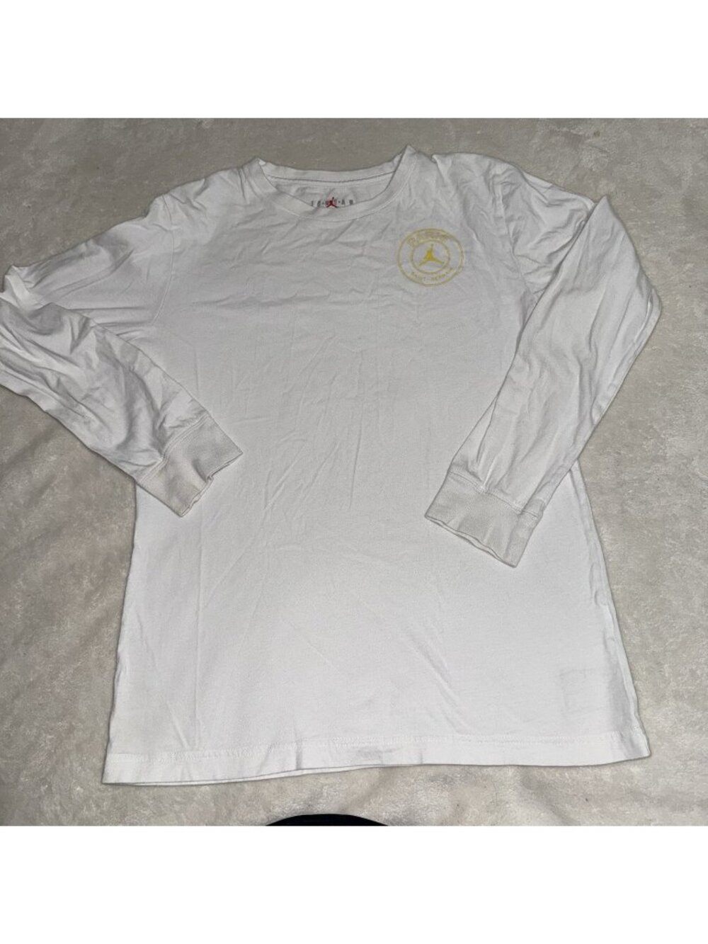Jordan PSG Paris Saint Germain Youth XL White Long Sleeve Shirt Soccer Logo